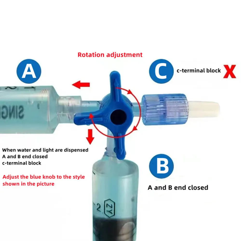 5/Plastic Three Way Two Stop Cock For Clinical Hospital Luer Lock Adapter Stopcock Flexiable T-Connector Extension Tube