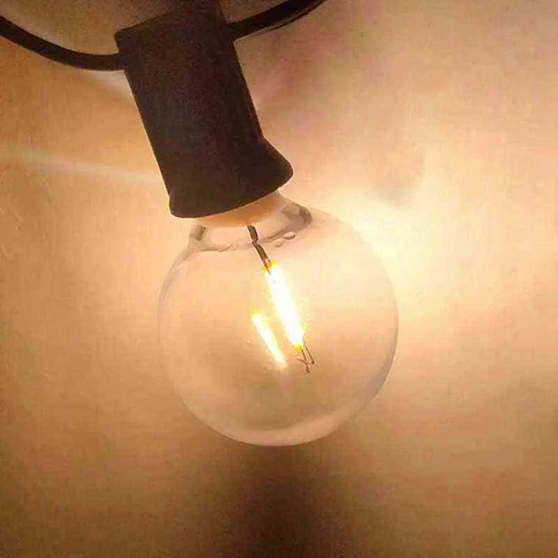 G40 Led Replacement Light Bulbs, E12 Screw Base Shatterproof LED Globe Bulbs for Solar String Lights Warm White H220428