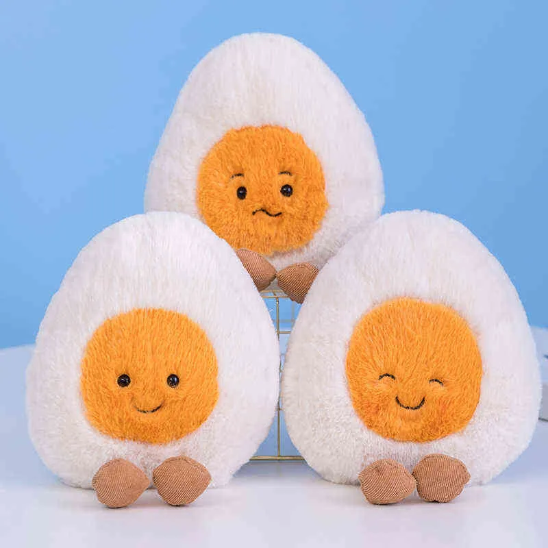 Capelli soffici Emozione Uovo cotto Peluche Orso di peluche Coccole Cibo ripieno Arrabbiato Fuzzy Faccia impertinente Uova Baby Susie Giocattolo Bambini J220704