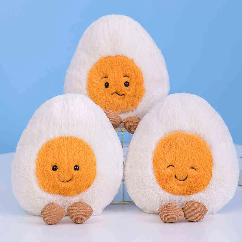 Puszyste włosy emocje ugotowane jajko pluszowe przytulne przytulanie nadziewane jedzenie gniewne buzie na jajka na jajka niemowlęce susie zabawki J220704