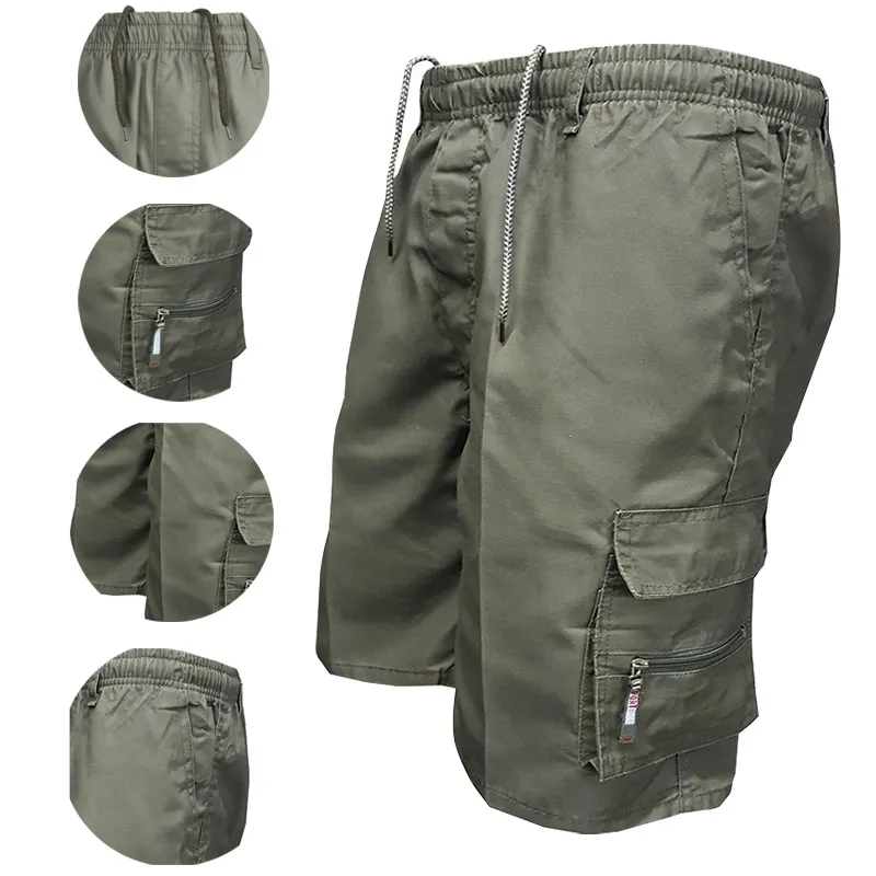 Verão Mens Cargo Shorts Bermuda Algodão Alta Qualidade Exército Multipocket Casual Masculino Calças Curtas Ao Ar Livre 220610