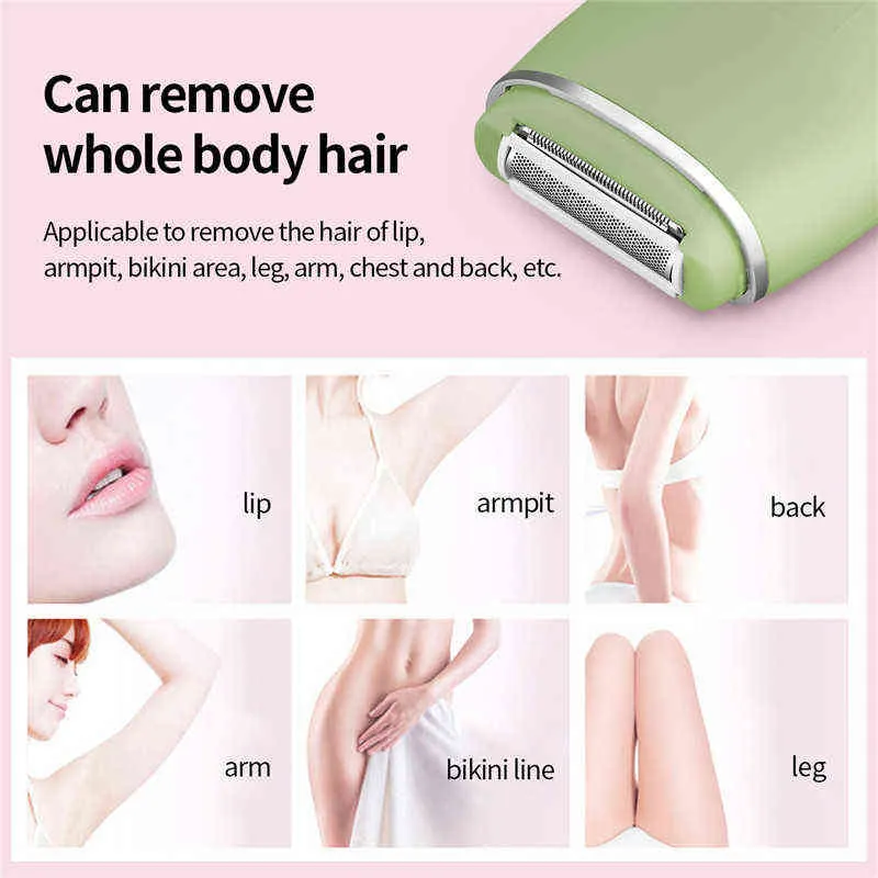 Epilator Ckeyin Professional Women 전기 머리카락 제거 고통없는 여성 얼굴 면도기 비키니 얼굴 트리머 홈 사용 기계 220422