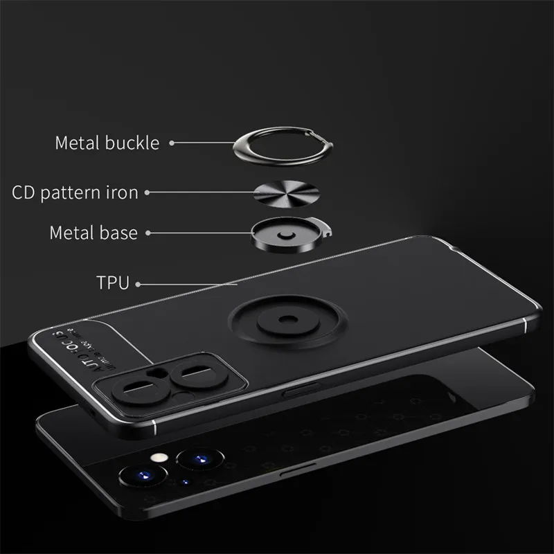 Cases For OnePlus Nord N20 5G Case OnePlus Nord 2 N10 N20 N100 N200 5G Cover Metal Ring Shockproof TPU Back Cover OnePlus Nord N20 5G