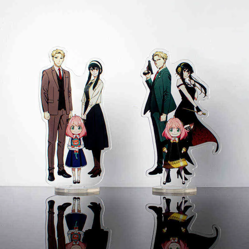 Anime SPY FAMILY Action Figures Anya Loid Yor Character Spy Family Acrylic Stand Models Plate Desk Decor Standing Sign Fans Gift AA220318