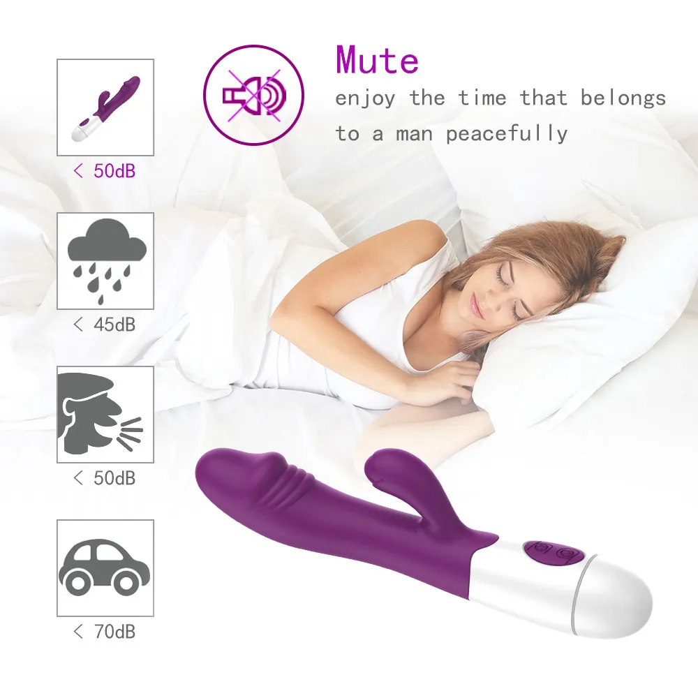 IKOKY Dildo Rabbit Vibrator Erotic 30 Frequency Dual Vibration sexy Toys For Women G-spot Masturbator Anal Vagina Massage