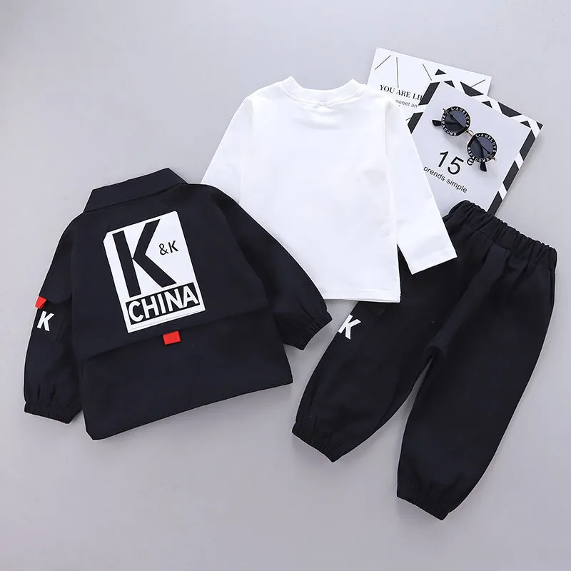 Vêtements Ensembles d'automne Vêtements Baby Boys Jacket Jacket Suit Tshirt Pants sets Spring Kids Infant Vêtements Toddler Sportswear 04 ans 220826