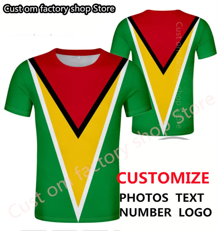 가이아나 티 셔츠 DIY 무료 맞춤형 이름 번호 가이 T 셔츠 국가 국기 국가 Gy Republic College Print P O 빨간 옷 220620