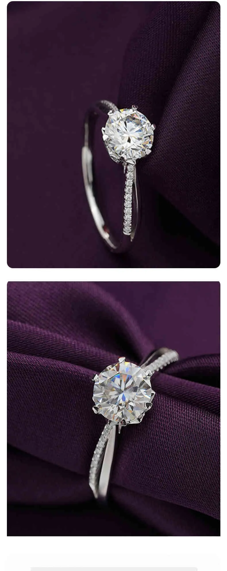 Brillanz D Farbe Moissanit Sterling Silber Hochzeit Diamant Brautring Antrag Verlobung 1 Karat Feiner Schmuck Anpassen