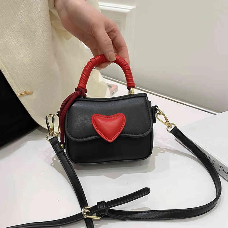 Monederos Outlet 2022 Primavera Nuevo Día de San Valentín Amor Hombro de mano Rosa tejido Contraste Pequeño cuadrado Messenger Bag Mujer