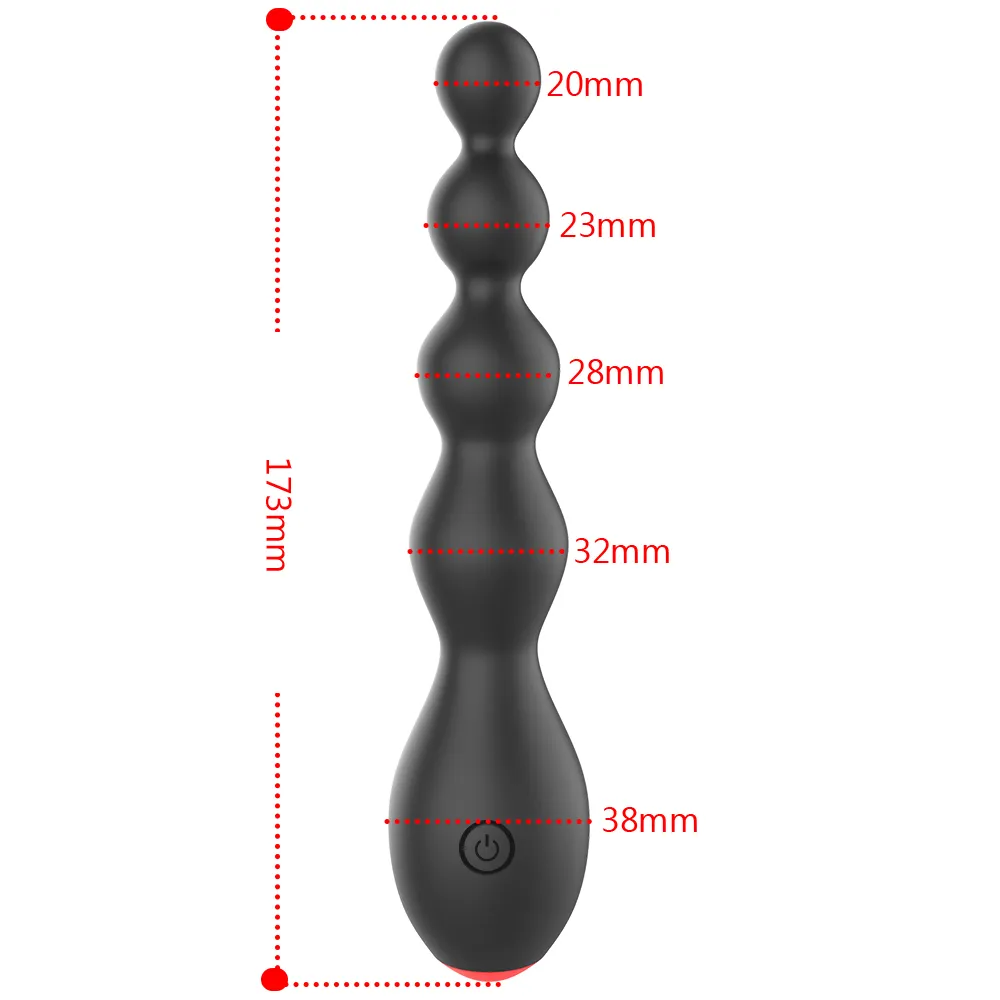 10 Speed Anal Beads Vibrator Prostate Massager Vibrating Butt Plug Clitoris Stimulator sexy Toy for Women Female Masturbation