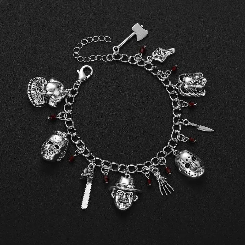 Braccialetti con ciondoli Harong Film horror Fantasma Bambino Gioielli classici Tema spaventoso Bracciale natalizio Costume cosplay Donna RegaloFascino3004