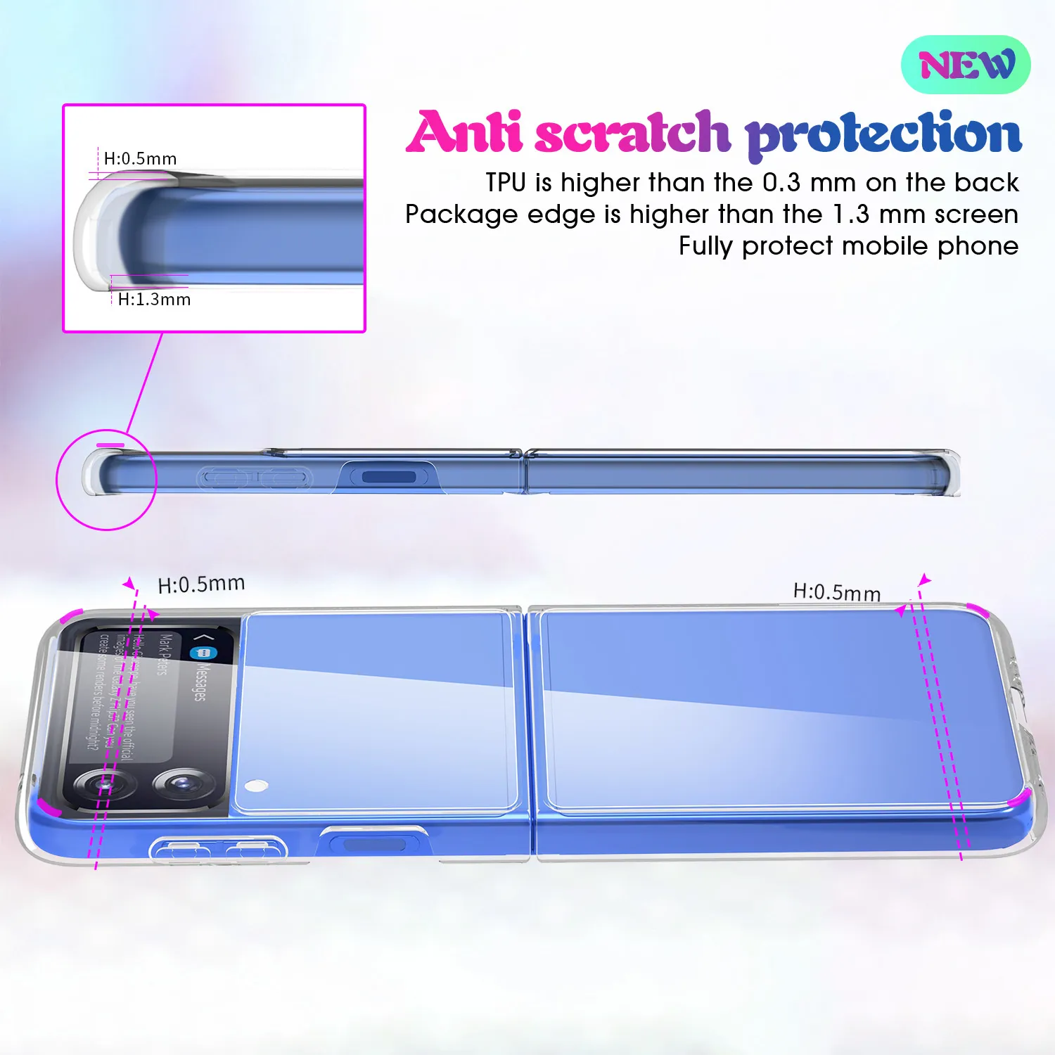 Étuis celulaires en silicone souple TPU/PC pour Samsung Galaxy Z Flip 3 Fundas Capa coque antichoc cristalline coque arrière Plip 3