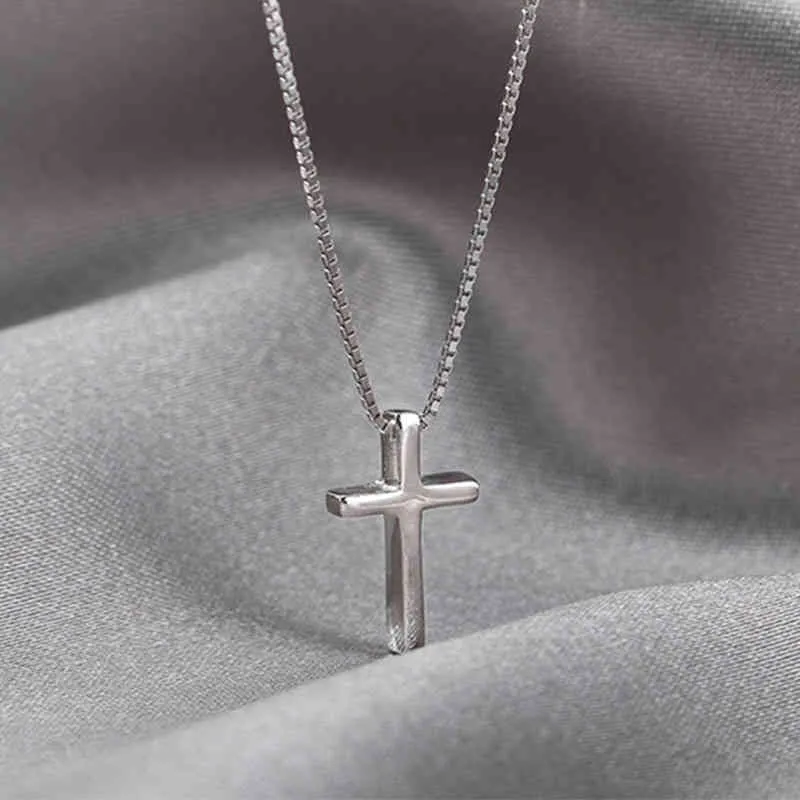 Trendy 925 Sterling Silver Cross Pendants Necklace For Men/Women Vintage Gothic Cross Necklace Jewelry Gift