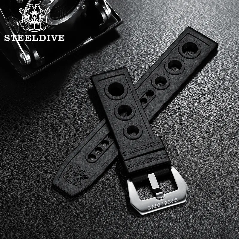 STEELDIVE Automatic Mechanical Strap 20mm Replacement Watch bands Bracelets Dive es Waffle 20/22mm 220507