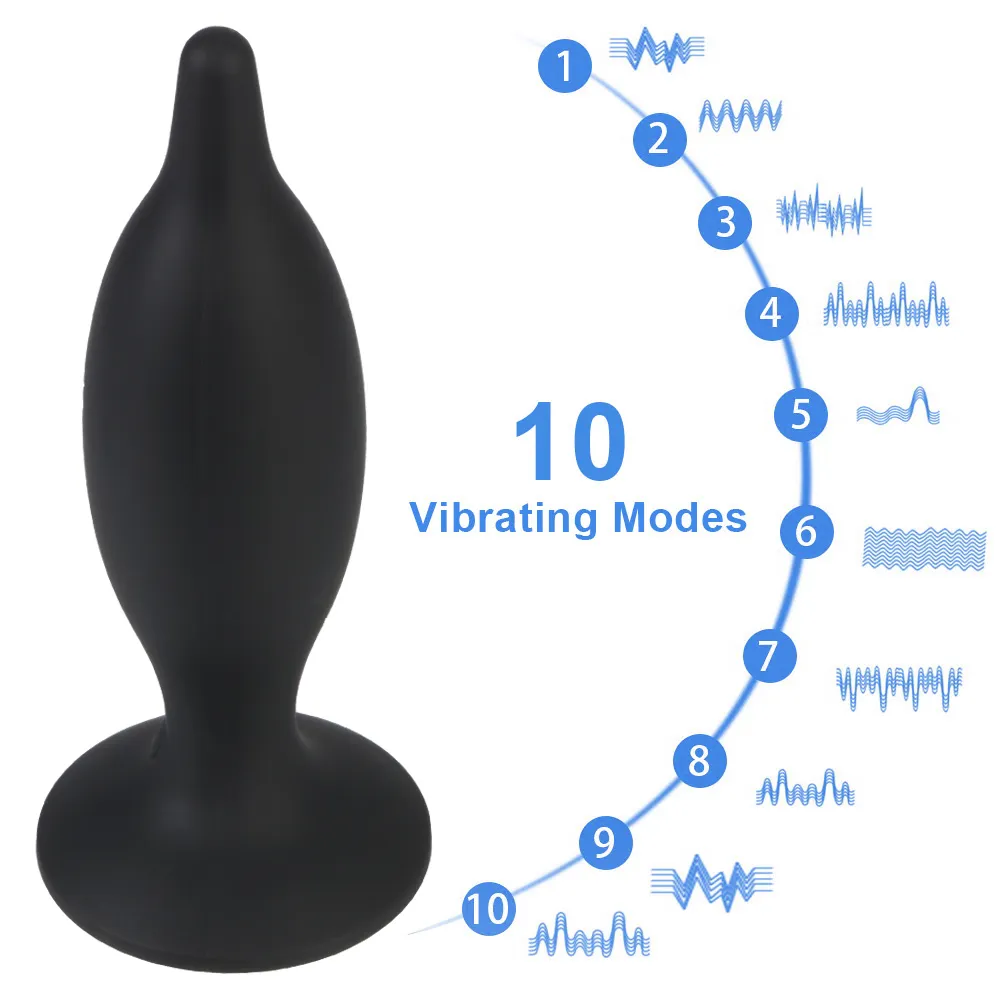 OLO Dildo anale Vibratore Vibrante Butt Plugs Telecomando senza fili Stimolatore punto G 3 Dimensioni 10 Frequenze Massaggio prostatico