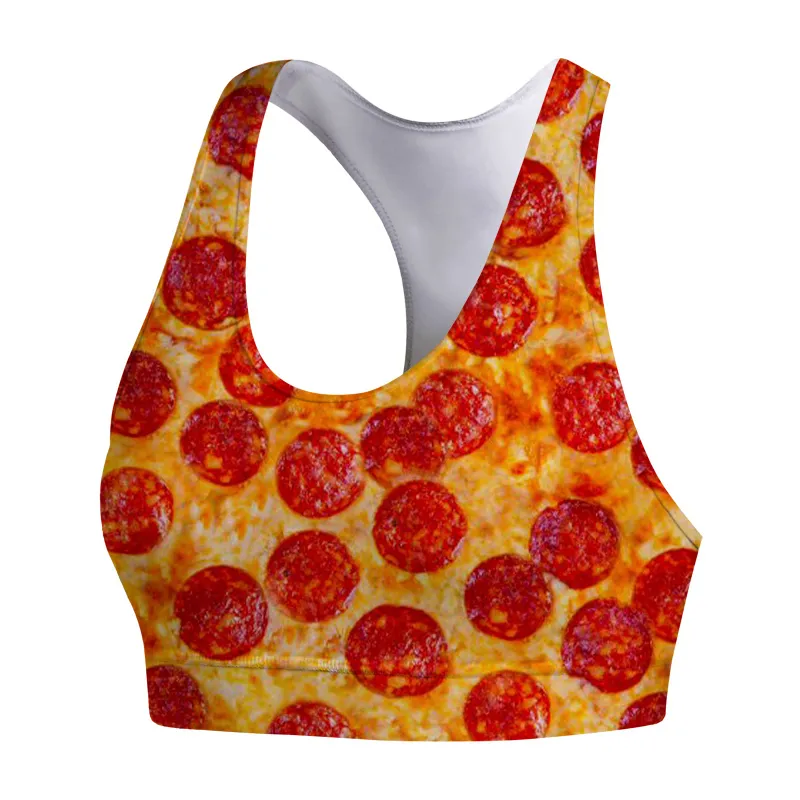 Kobiety legginsy Gourmet Pizza Printing Seksowne joga garnitur legginsy