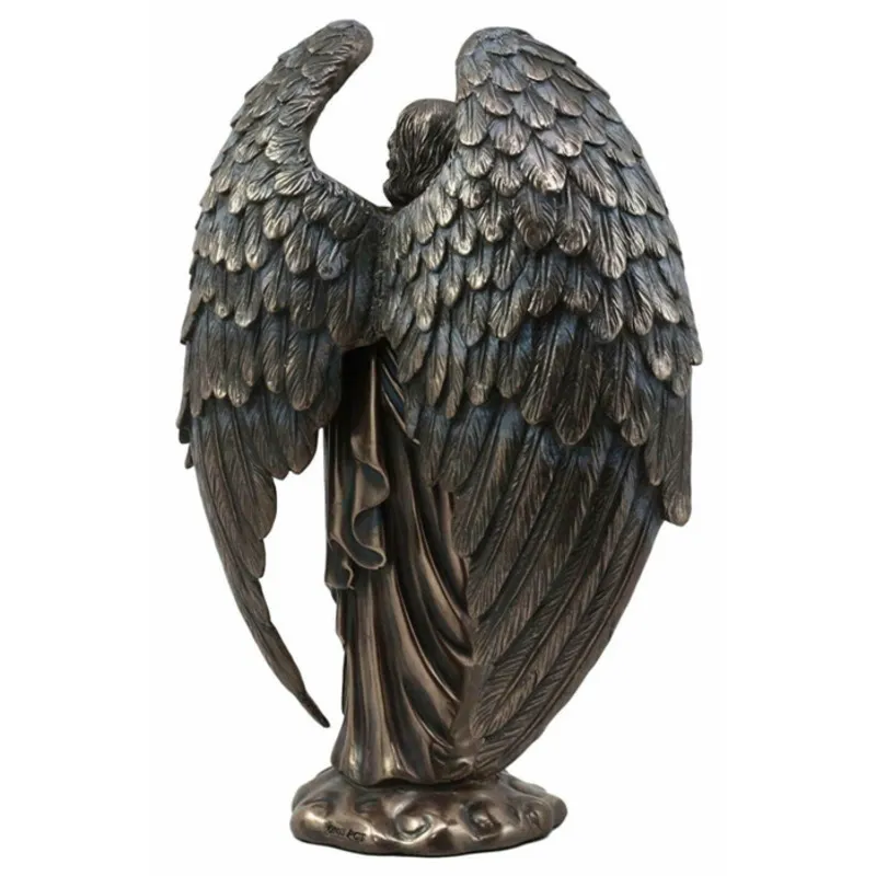 Bronzato Seraphim Guardiano a sei ali con spada e serpente Grande statua di angelo Statue in resina Decorazioni la casa Decorazione 220617