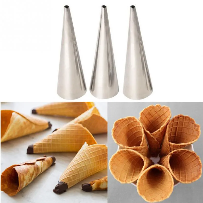 Baking Cones Stainless Steel Spiral Croissant Tubes Horn bread Pastry making Cake Mold Cookie Dessert Baking Tool ZXH 220815