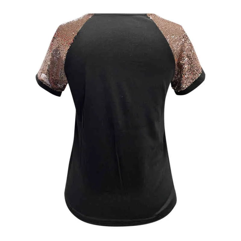 半袖シャツの女性夏の服vネックスパンコール半袖シャツ夏のジッパーアップカジュアルパッチワークシャツBlusa Tops L220705