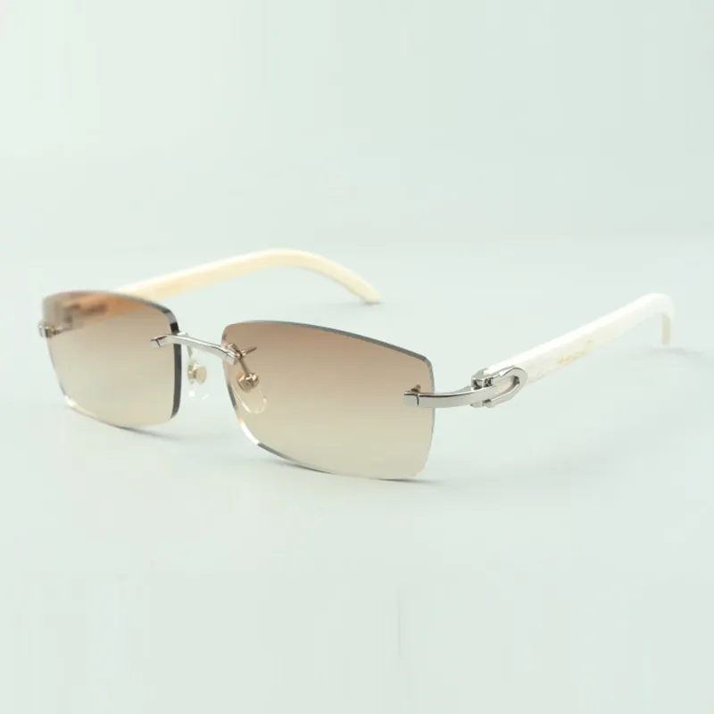 Effen witte Buffs zonnebril 3524012 met 56 mm lenzen voor heren en dames215w