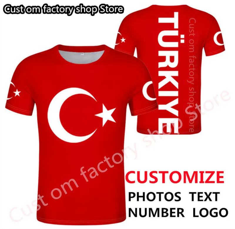 Turquia t camisa diy livre nome personalizado número tur camiseta nação bandeira tr república turca turk country college print po roupas 220609