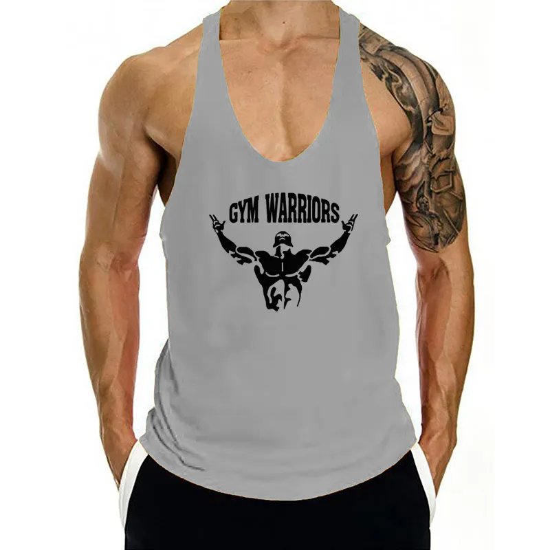 Mens Tank Top Gym Stringer Singlets Fitness Clothing Workout Cotton Sleeveless Shirt Summer undertröja Vest Male 220527