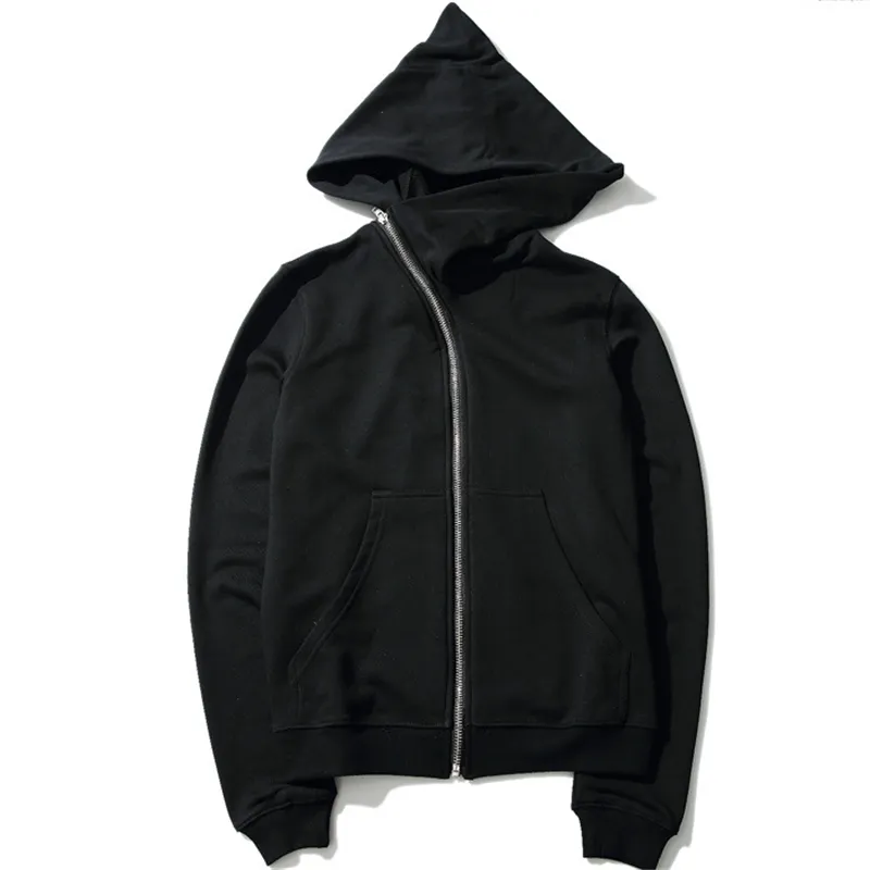 Hoodies Men zipper Cardigan harajuku black sweatshirts hip hop swag style skateboard streetwear Cloak Hooded jacket coat 220816