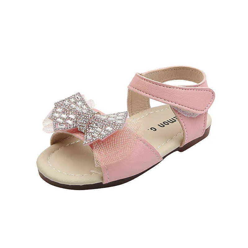 Mode 2022 Zomermeisjes Sandalen Kind strandschoenen Princess Weave Rhineston Elegant Baby Shoes Kids Sandals 1 2 3 4 5 6 jaar G220523