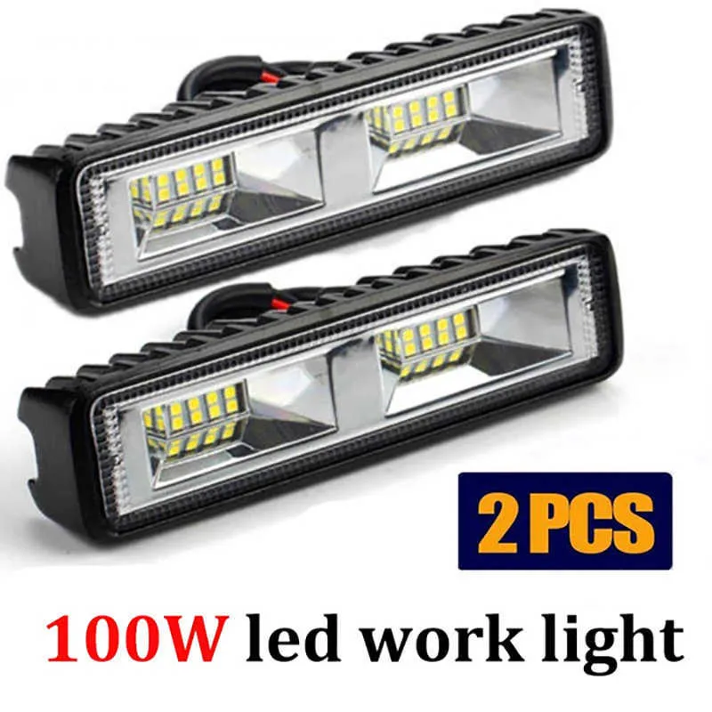 2 adet Güçlendirme Lambası 6 inç LED Düz Çalışma Işık Spot Işın Bar Araba SUV LED Offroad Sürüş Sis Lambaları