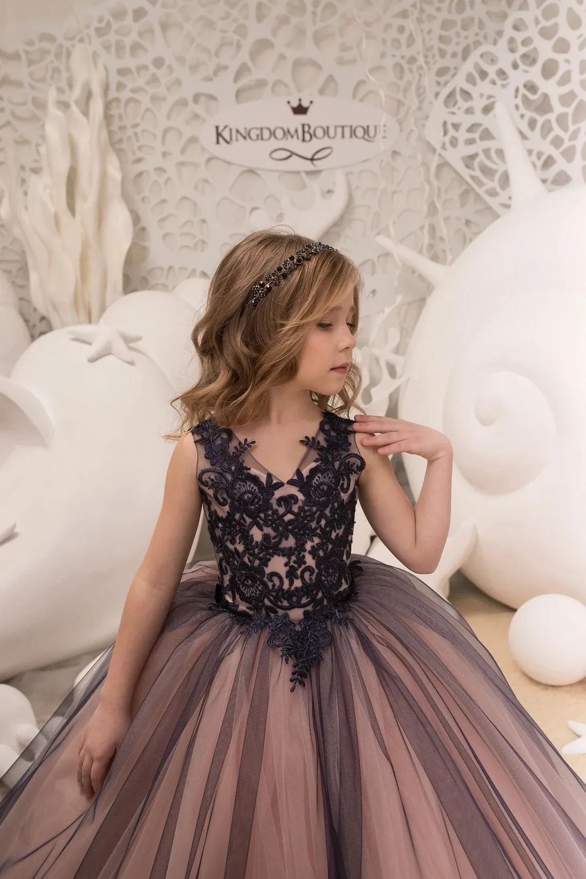 Tiast Tiul Flower Girl Dress Formalne okazja druhna impreza Weddna Pageant urodzinowa sesja zdjęciowa Christma Tutu szat MC2224