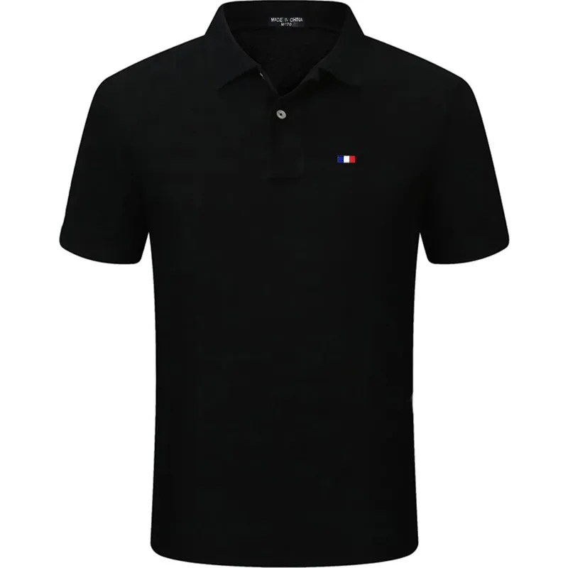 Boa qualidade verão mens manga curta polos camisas casuais mens algodão lapela polos camisas moda mens slim tops 220613