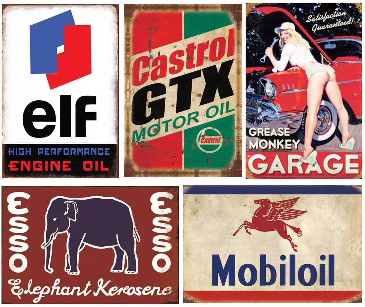 Üretilen Vintage Pack Gaz Yağı Retro Reklam Garaj Adam Mağara Bar Mutfak Nostaljik Araba Dekoru 8x12 inç2960245