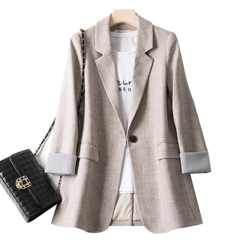 Dames Lange mouw Spring Casual Fashion Business Plaid Suits Work Office Blazer Women Coats Woman Jacket 220720