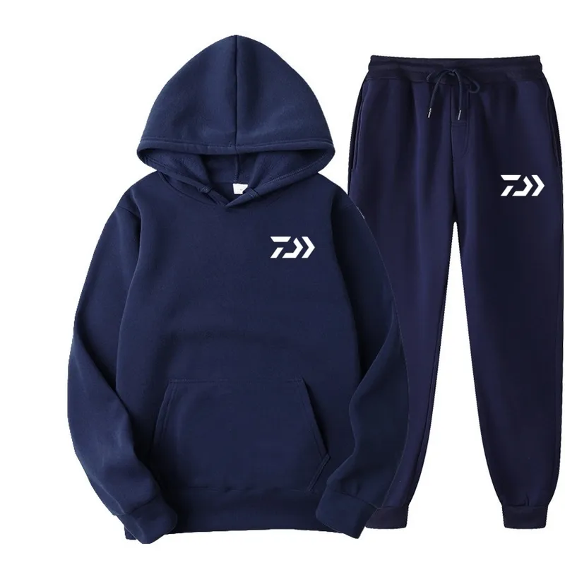 Autumn/winter Men's Sportswear Yamato Fishing print sweatshirt sweatpants matching hoodie suitable for women's c 220610