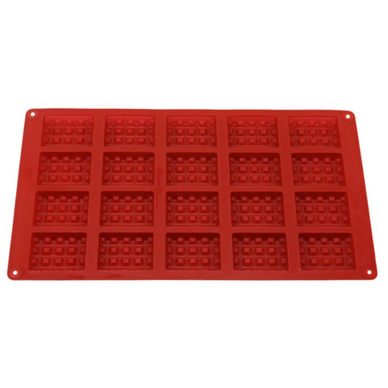 Marrone 20 fori in silicone fai da te cioccolato waffle stampo biscotti reticolo di ghiaccio accessori la preparazione di torte strumenti di cottura 220601