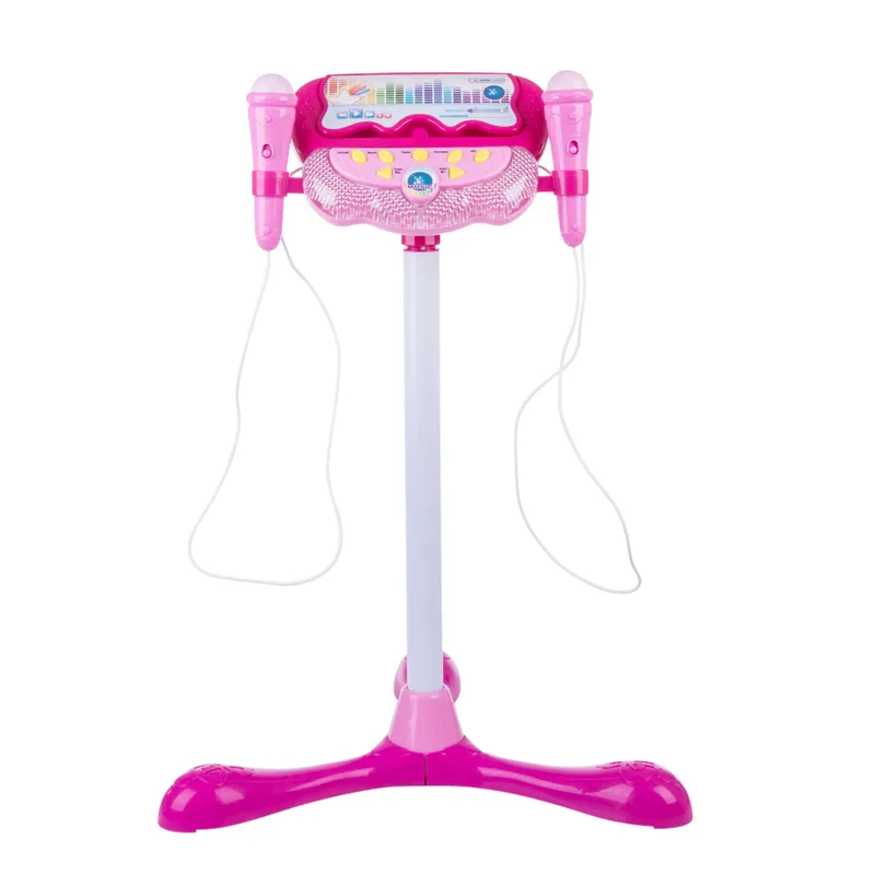 Karaoke Song Machine dla dzieci stojak na mikrofon światła zabawka trenujący mózg zabawka dla dzieci zabawki edukacyjne prezent urodzinowy-różowy 220419