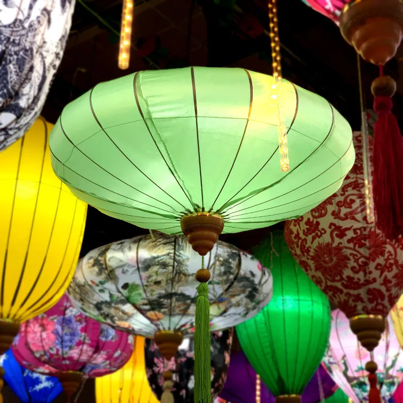 1214 polegadas de estilo antigo chinês pano de seda retro Vietnã Lanterna à prova d'água no meio do outono do festival de casamento decoração lanternas 220611