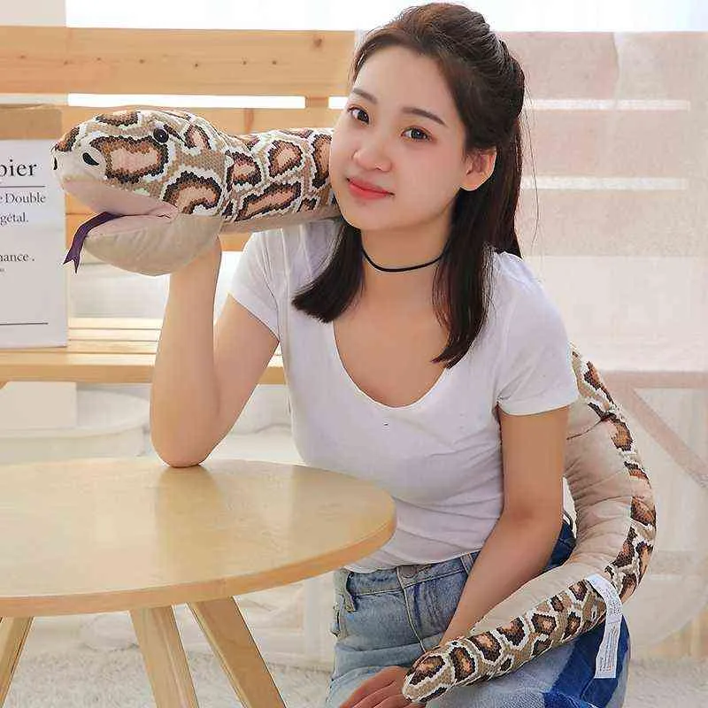 PC CM Symulacja Giant Snake Cuddly Toy Soft Dolls Bithday Christmas Party Prezenty Baby Funny Hand J220704