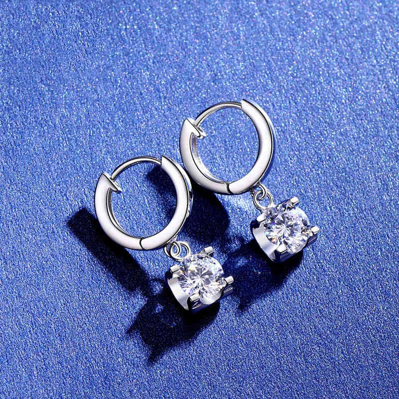 BOEYCJR 925 Argento 05ct/1ct/2ct F Colore Moissanite VVS Gioielli Orecchini Pendenti Le Donne Regalo