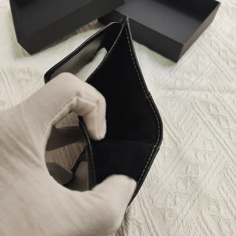 Nouveau portefeuille à clip pour hommes, sac à langer, portefeuille en cuir noir, marque de luxe, boîte à cartes de visite de styliste avec box2764