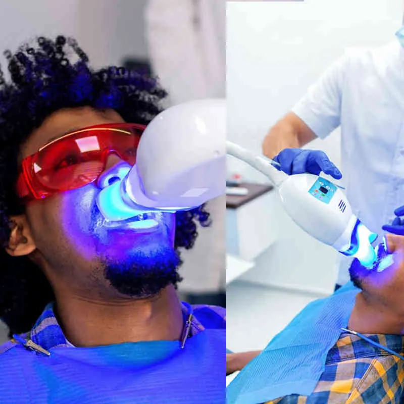 Denxy Machine de blanchiment des dents haute résistance 8 lampe à LED perle professionnelle chaise de bureau dentaire lumière froide des dents 220615