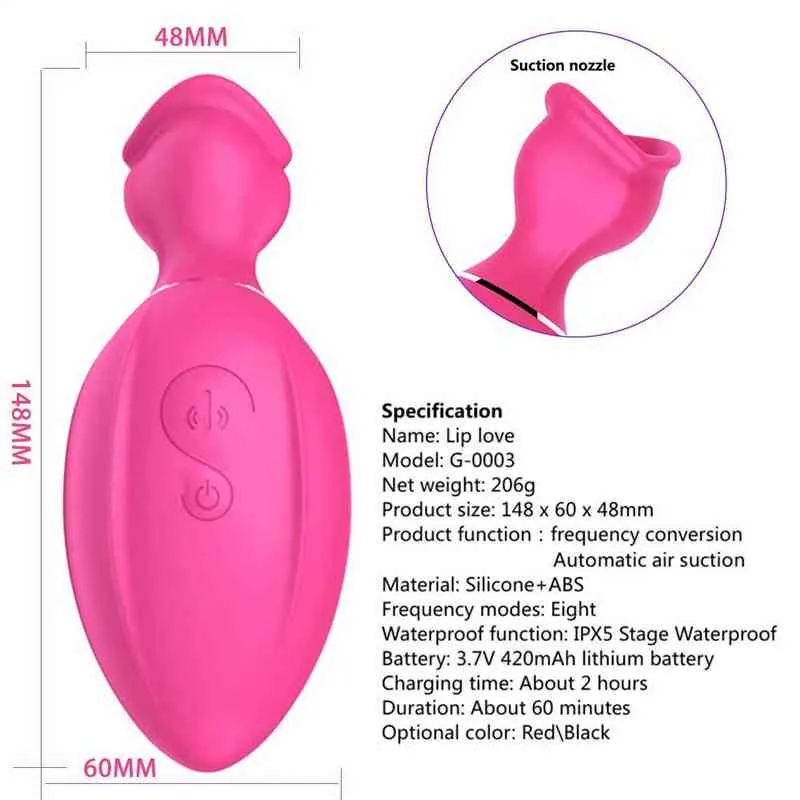 Nxy Vibratorer Vuxen Vagina Bröstvårtor Sugande Klitoris Stimulator G-punkt Vaginalmassage Kvinnlig Onani Vibrator Sexleksaker för Kvinna 220509