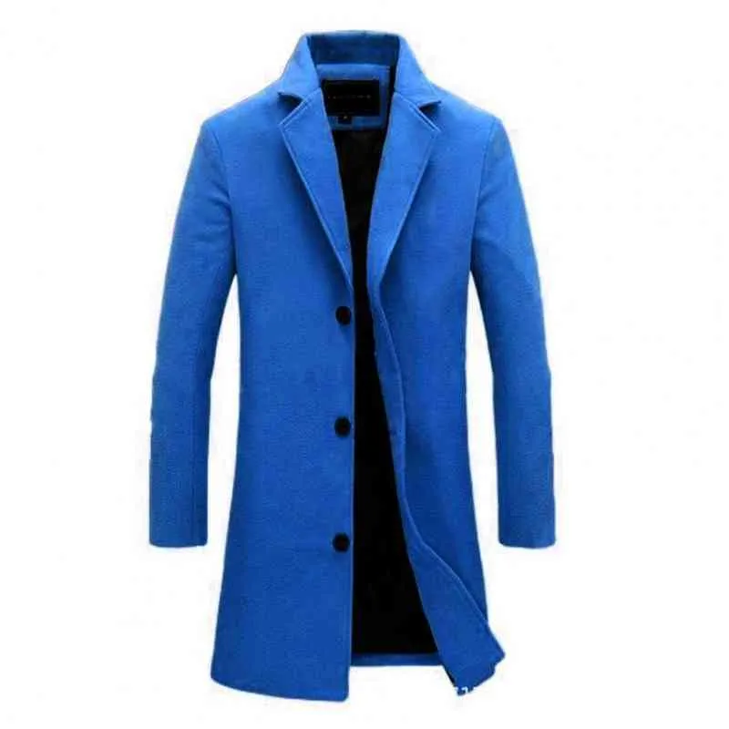 Manteau d'hiver pour hommes, veste décorative à boutonnage facile pour hommes, facile à assortir, en polyester, garde au chaud, pardessus pour le bureau, vêtements pour hommes H220716