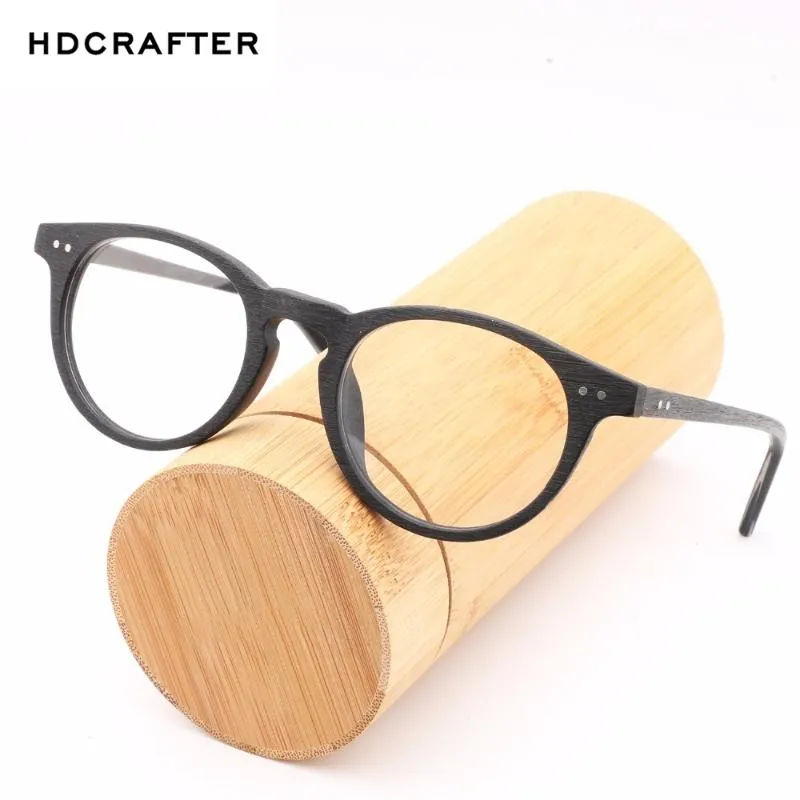 Mode Zonnebrilmonturen Houten Brillen Bijziend Brilmontuur Mannen Vrouwen Optisch Spektakel Hout Heldere Lens Lezen Ronde Vlakte G267M