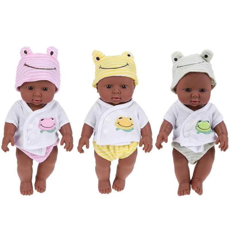 12'30CM Nascido Reborn African Doll Baby Simulation Soft Vinyl Children Toys Like Toys 220822