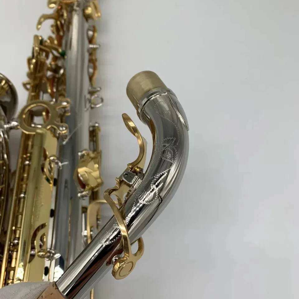Wit koper vergulde e-tune professionele altsaxofoon origineel 9937 één-op-één structuurstijl upgrade dubbele rib sax