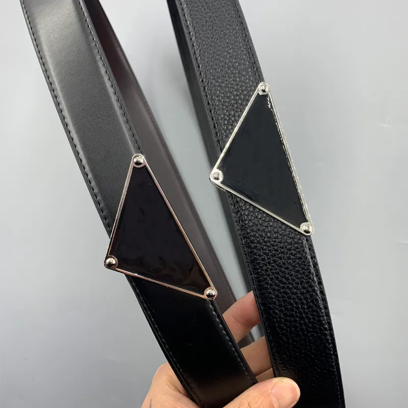 2022 Belts Men Leather Luxury Triangle Designer Width 35 Cm Waistband Designers Belts P For Women Smooth Buckle Cintura Ceinture 5053763