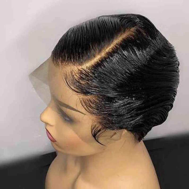 Pixie Cut Wig Human Hair Short Bob Humain Glueless S Side Side Part Part Pront Prontprent S 220608