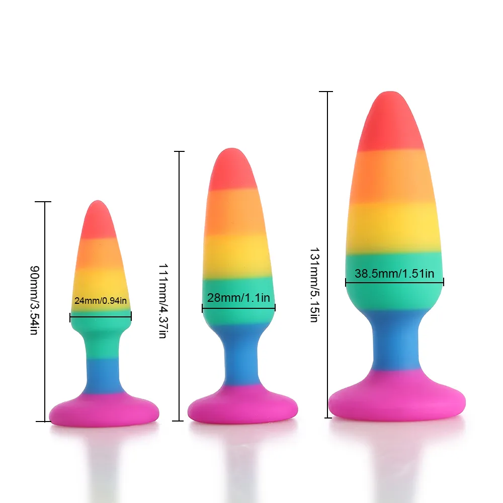 3 pzPlug anale in silicone multicolore Butt giocattoli sexy adulti donne uomini Gay e Shop