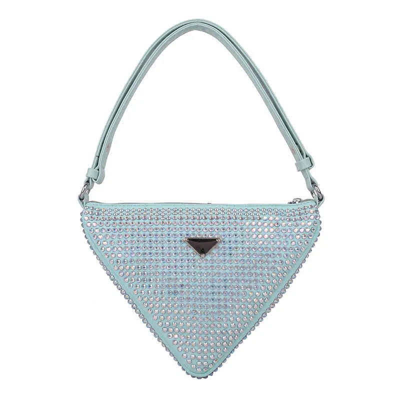 Sacs style d'été personnalisé diamant incrusté sac femme 2022 nouveau triangle complet fronde une épaule sac de messager sac à main